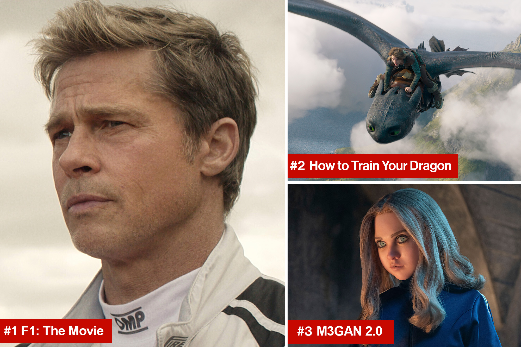 Brad Pitt-led Formula 1 drama ‘F1: The Movie’ speeds into No. 1