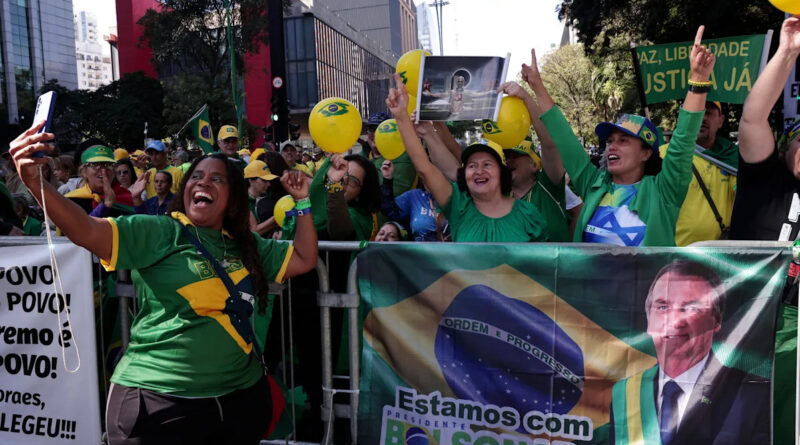 Brazil ex-leader Jair Bolsonaro rallies supporters in Sao Paulo to protest his Supreme Court trial