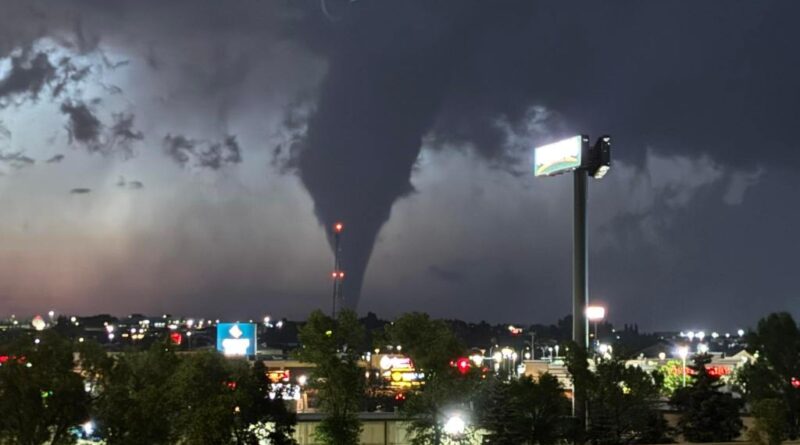 Eerie tornadoes bring haunting sights along darkened North Dakota horizons as nightfall looms