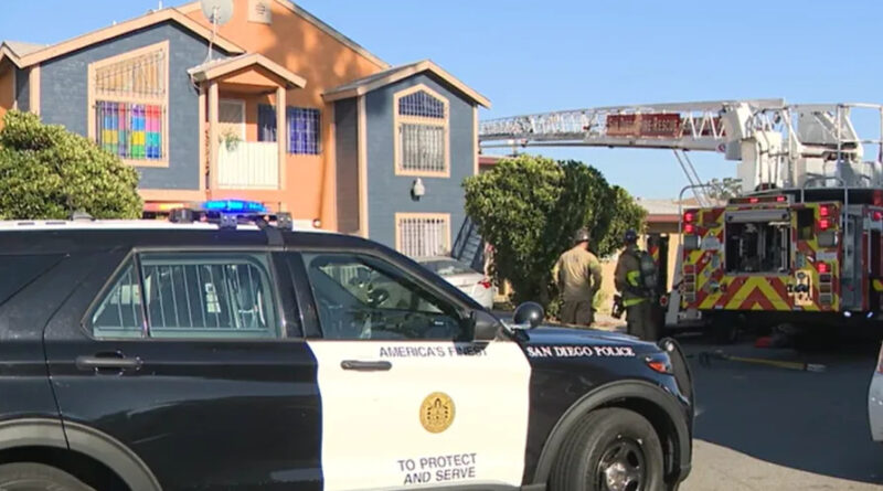 Firefighters save San Diego apartments from patio fire