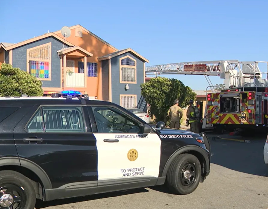 Firefighters save San Diego apartments from patio fire