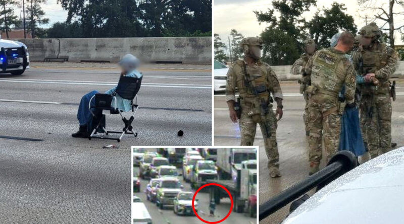 Gun-toting woman, 64, sat in lawn chair on busy Texas highway during hours-long police standoff
