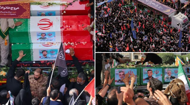 Iranian crowds chant ‘Death to America, Israel’ during funeral for top commanders, scientists killed in Israeli strikes