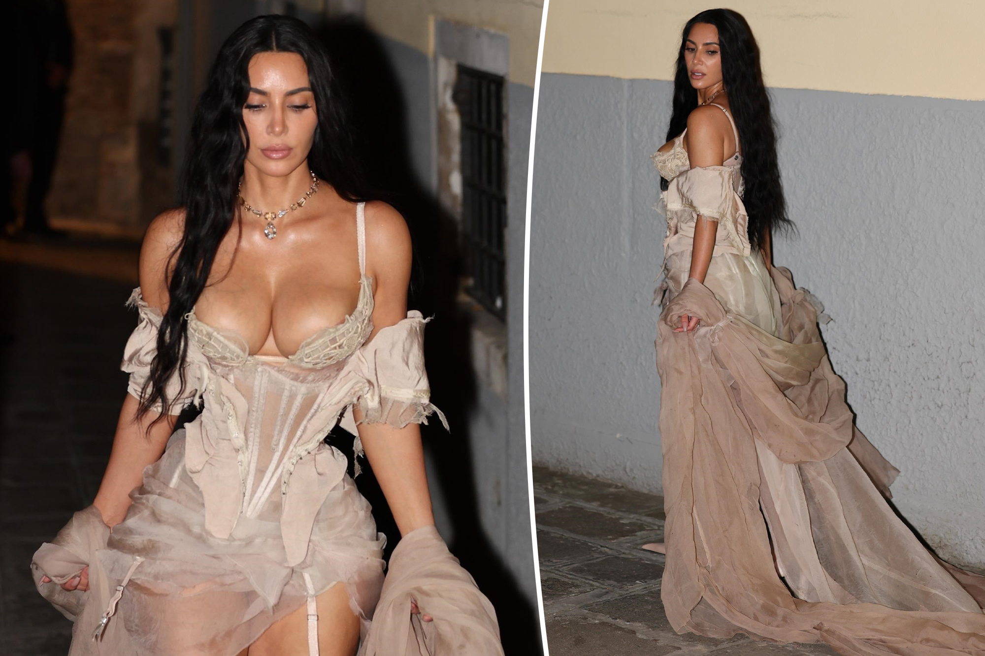 Kim Kardashian struts her stuff in lingerie ahead of Lauren Sánchez and Jeff Bezos’ pajama afterparty