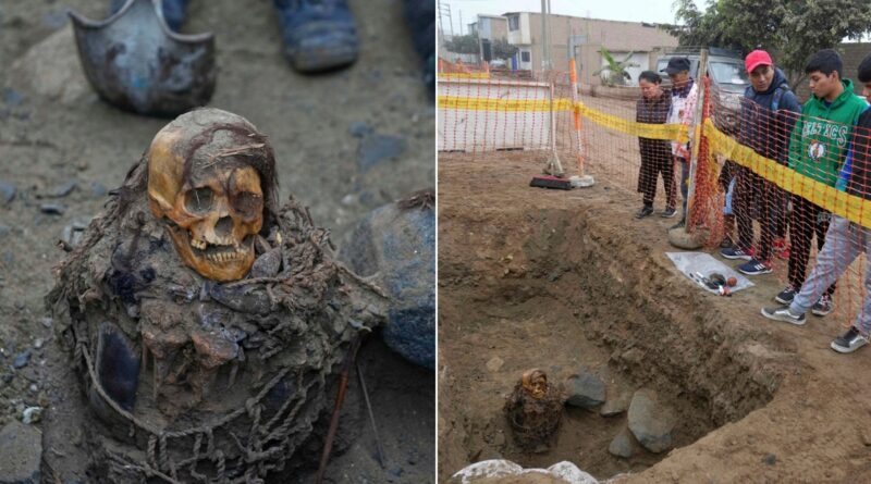 Utility workers digging trenches stumble upon 1,000-year-old mummy with intact hair