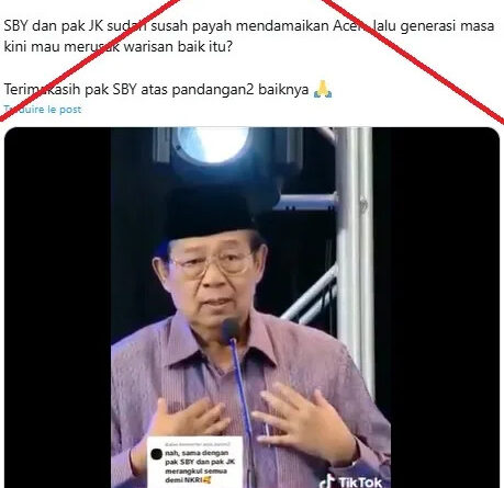 Video shows ex-Indonesian president speaking on tsunami anniversary, not island dispute