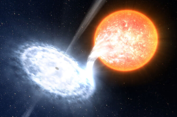 Astronomers Peer Through Stellar Dust to See Black Holes Eating Whole Stars