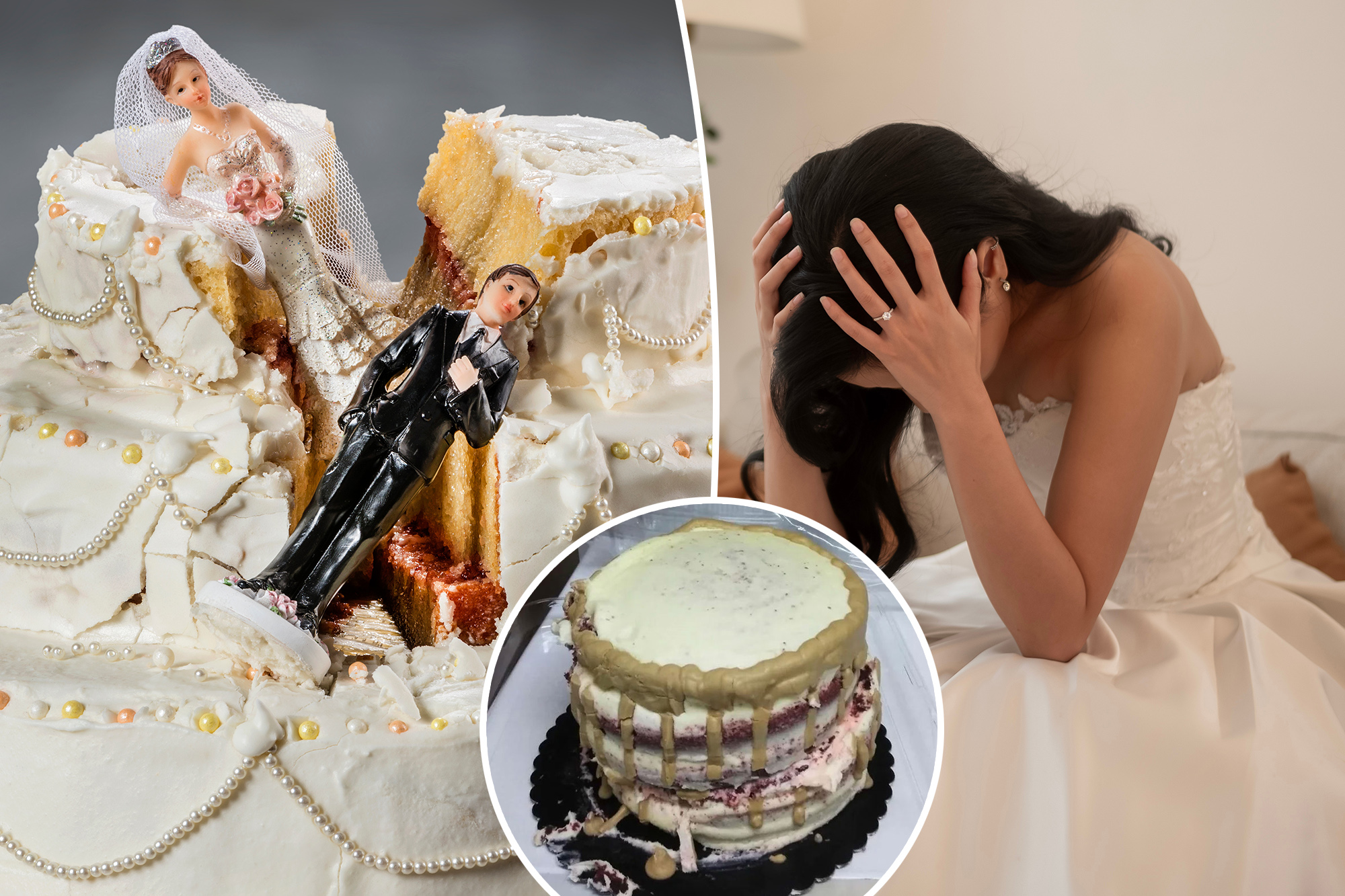 Bride shares hilarious photo of wedding cake ‘monstrosity’: ‘Nothing prepared me for this’