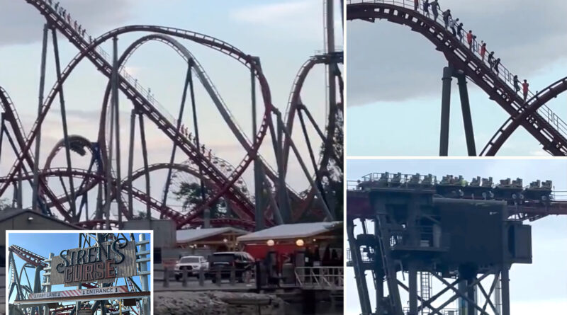 Cedar Point’s ‘Siren’s Curse’ rollercoaster breaks down for 4th time since opening, forcing riders to scale down 160-foot tall curve: video