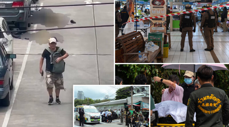 Chilling footage captures mass shooter calmly carrying gun before killing 5 in Thai market