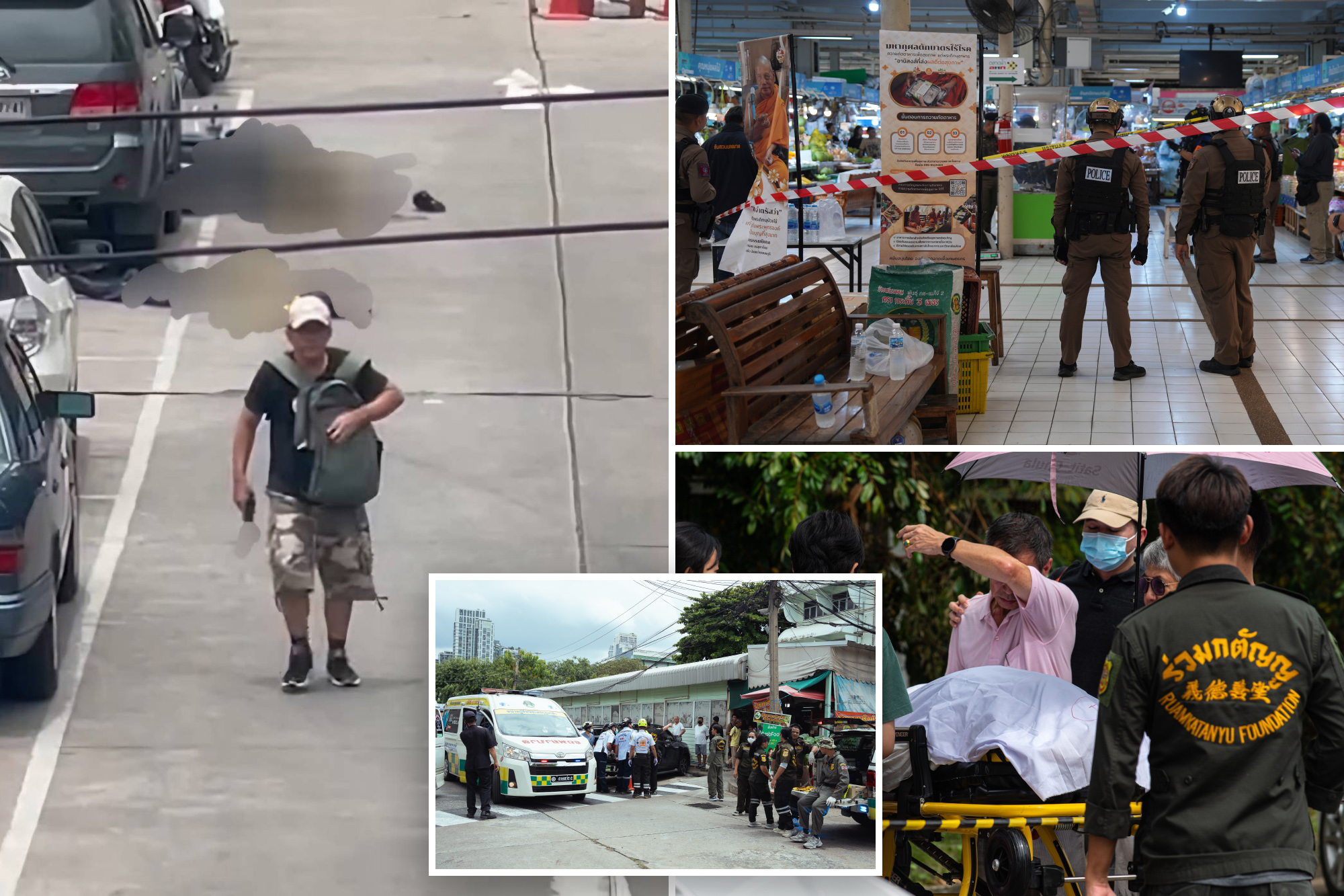 Chilling footage captures mass shooter calmly carrying gun before killing 5 in Thai market
