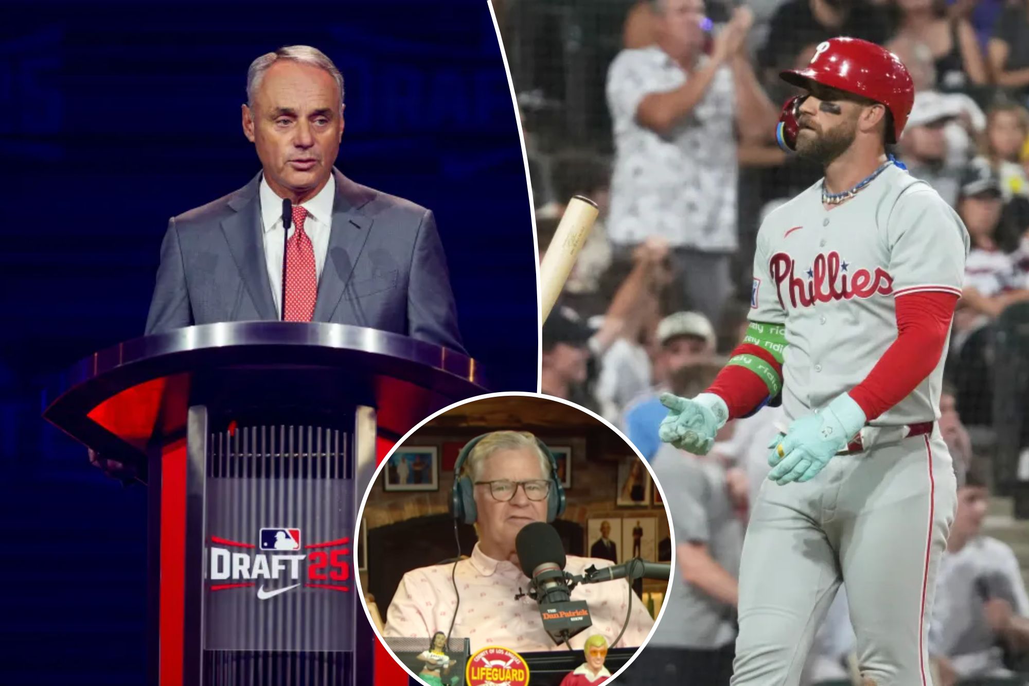 Dan Patrick blasts Bryce Harper for fiery Rob Manfred blowup: ‘Embarrassed for him’