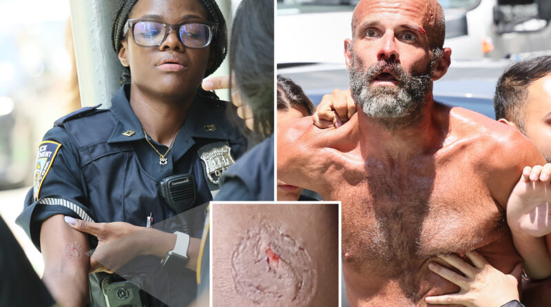 Exclusive | Shirtless barefoot loon bit female NYC cop during bust: sources