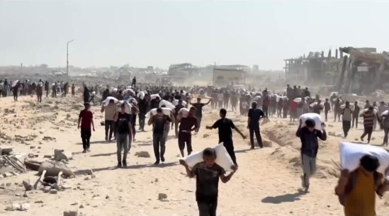 Gazans collect aid as Israel announces partial humanitarian pause