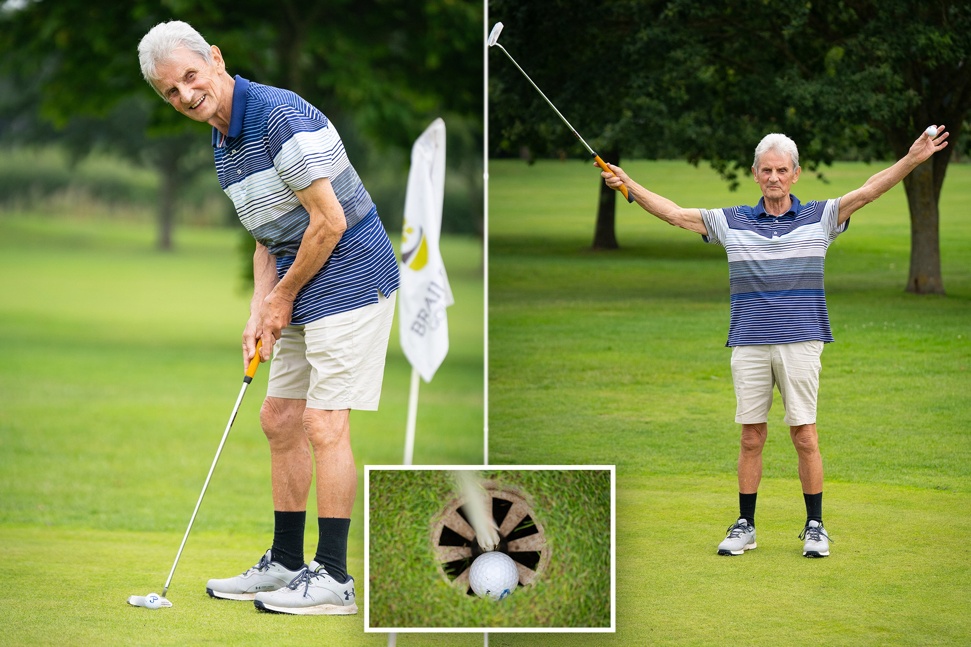 Golf lover sinks ‘miracle’ hole-in-one for 90th birthday