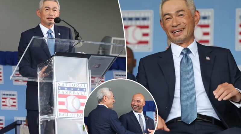 Ichiro Suzuki steals show with witty Hall of Fame speech in English
