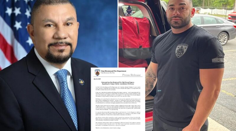 Long Island fire chief accused of storming state lawmaker’s office in ICE feud now facing trespassing charge