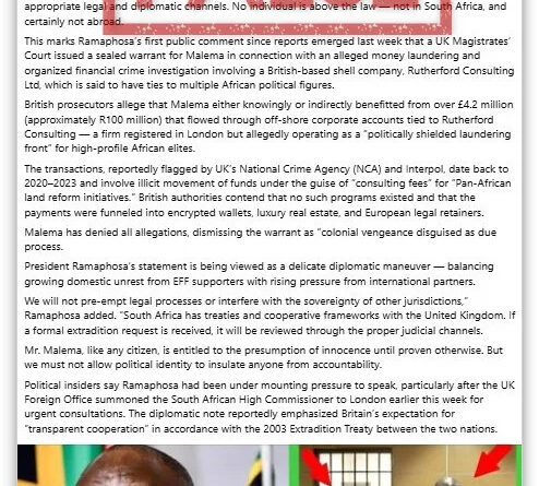 Posts falsely claim UK issued warrant for South African opposition leader