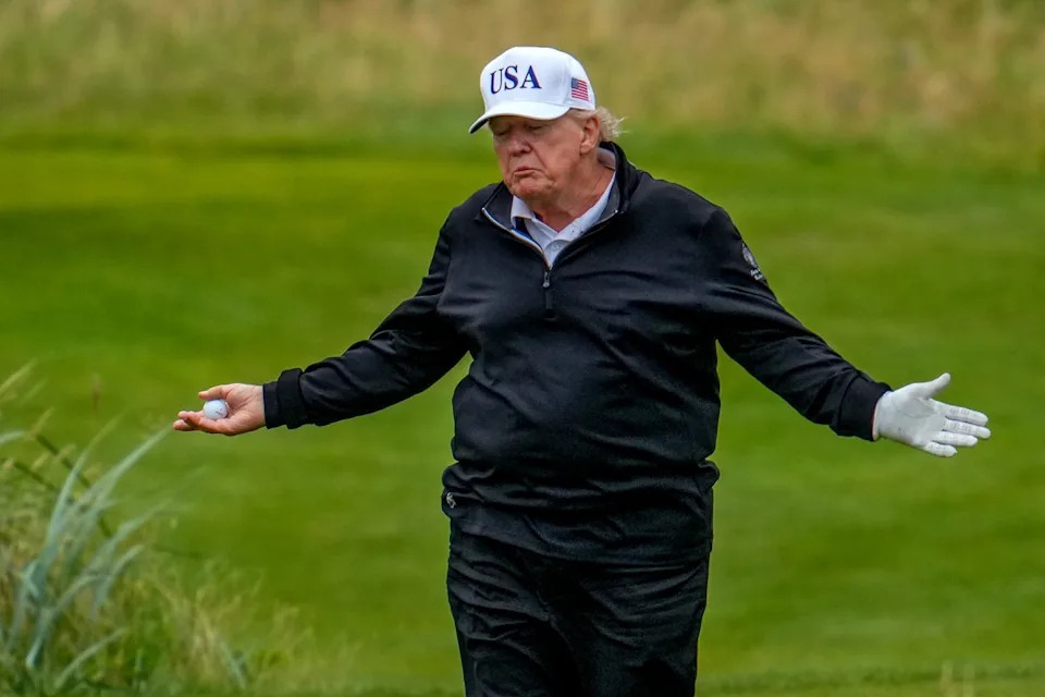 Rough deal: Social media roasts Trump’s golf game after clip appears to show alleged cheating in Scotland