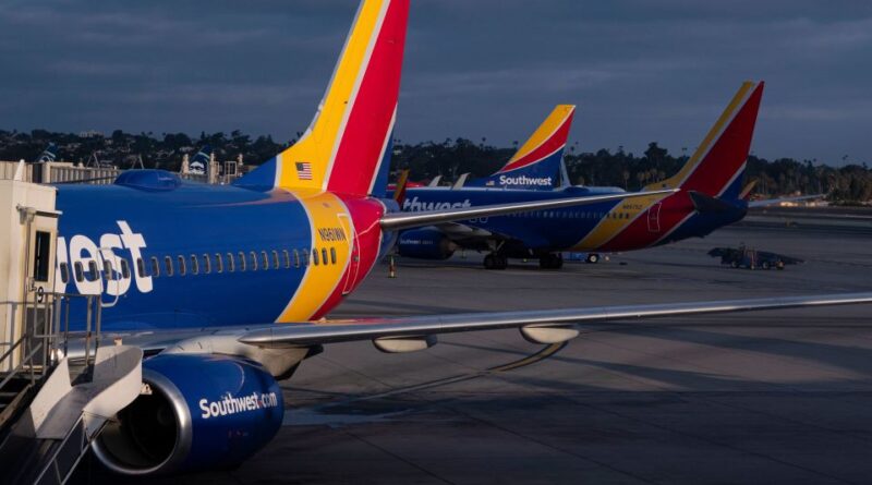 Southwest Airlines jet dives as a fighter jet crosses its path near Los Angeles