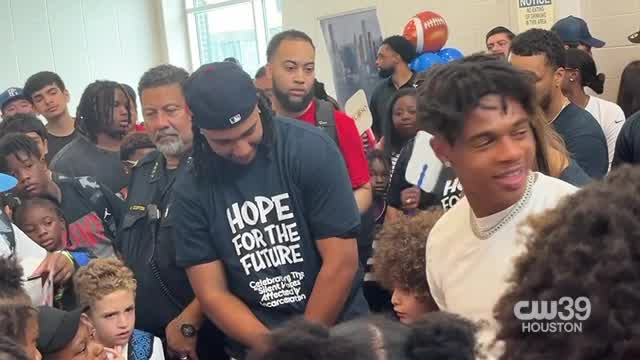 Texans QB C.J. Stroud at YMCA back-to-school giveaway