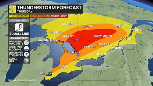 Tornado, damaging wind risk in Ontario and Quebec; prepare in case of outages