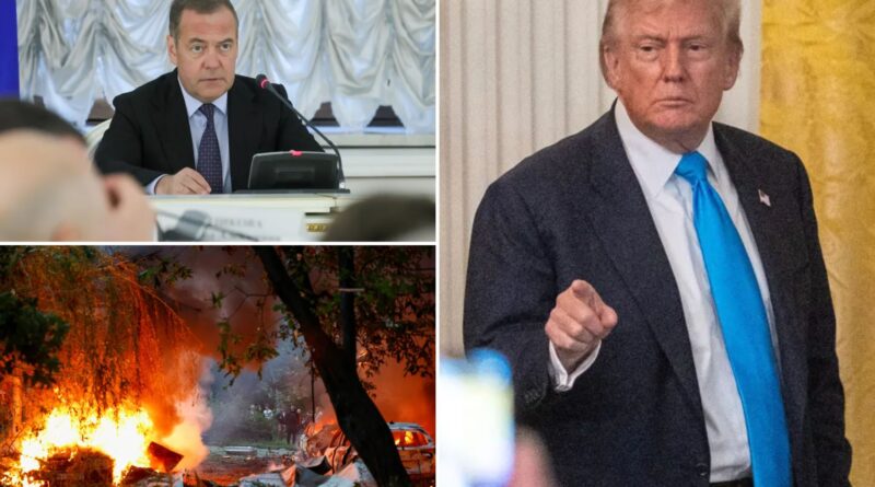 Trump blasts ‘failed’ former Russian president Medvedev to watch his words over war threat