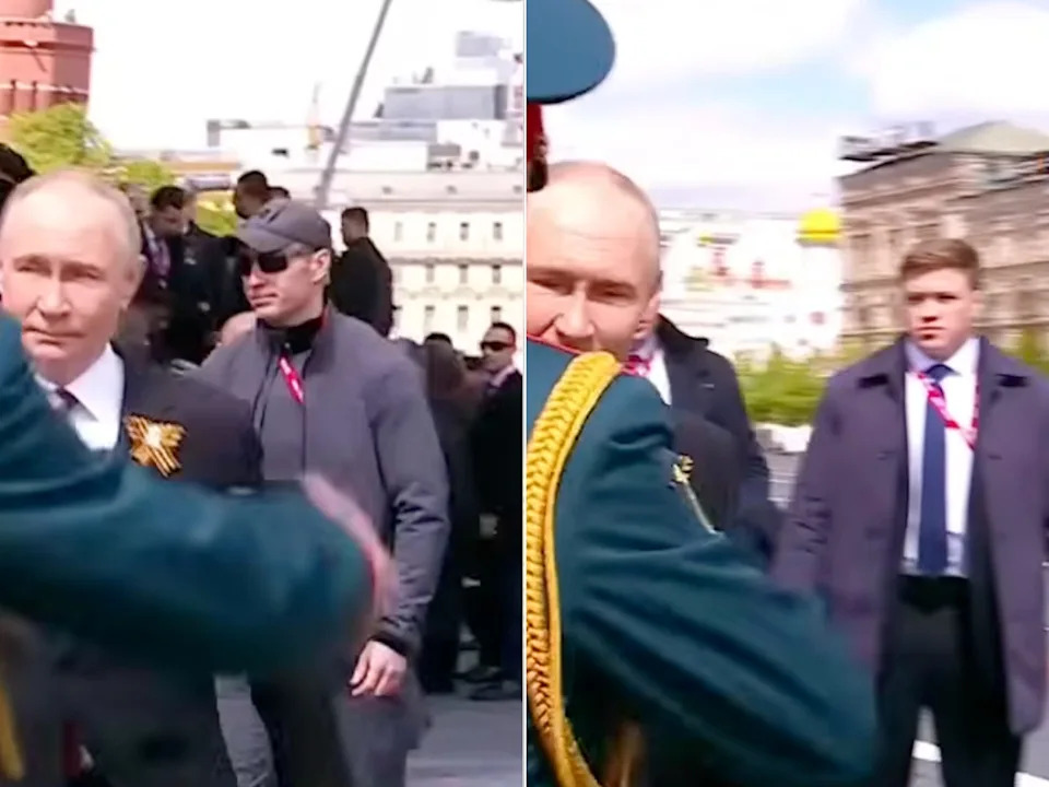 Video appears to show Putin’s bodyguards armed with a handheld anti-drone interceptor